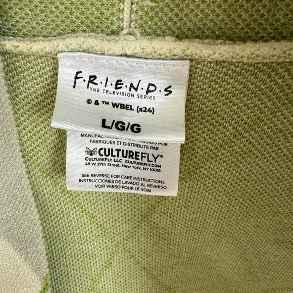 F•R•I•E•N•D•S Central Perk Argyle Open Cardigan • large 
Green Grey Cream - Picture 6 of 7